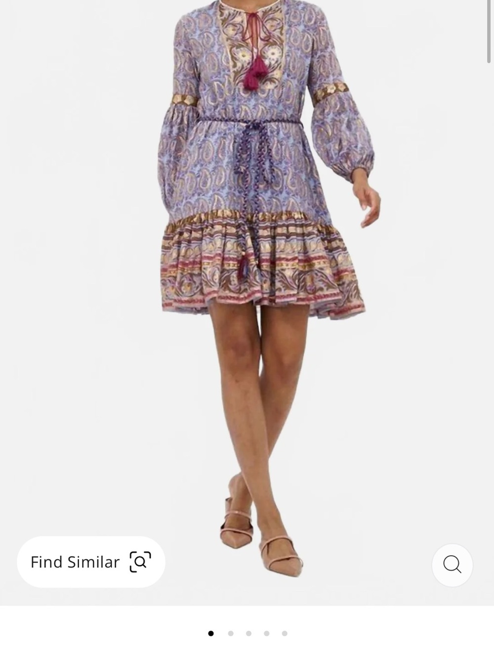 Oliphant Balloon Sleeve Flirty Mini Dress In Lavendar